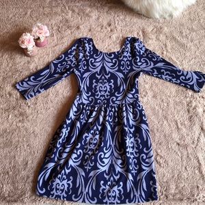 Long sleeve blue dress